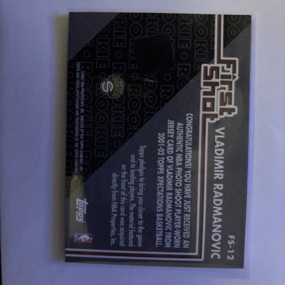 2001-02 Topps Xpectations - First Shot Vladimir Radmanovic #FS-12 (MEM, RC) - Image 2 of 2