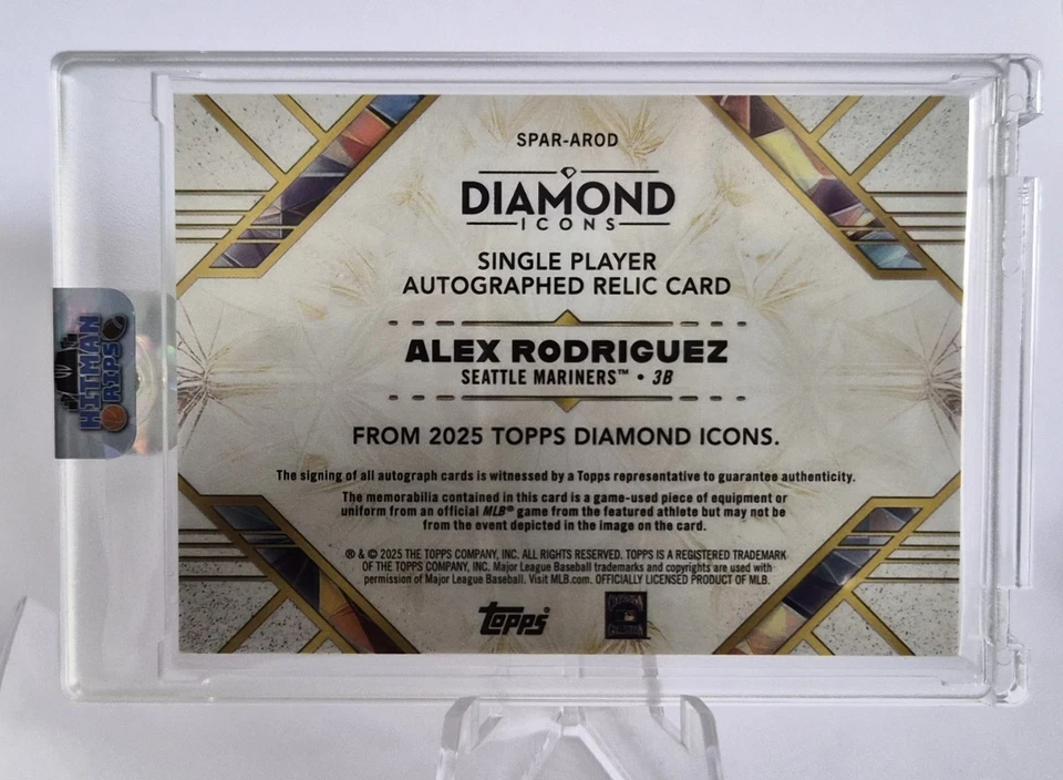 Alex Rodriguez Diamond Icons #SPAR-AROD Game Worn Patch On Card Auto /25 - Image 2 of 2