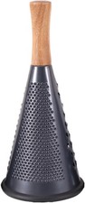 Cone Cheese Grater with Handle Stainless Steel Grater Triple Function Wood