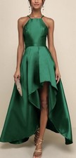 NWT Women's Lulus Broadway Show Emerald Green High-Low Party PromGown M.