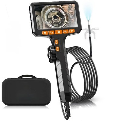 Articulating Borescope Camera with Screen, 2-Way Flexible Inspection Camera w...