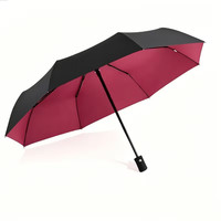 A Outer Black Style 306 Automatic Umbrella 8 Ribs Foldable Enlarged Reinforced 