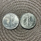 Liberty Walking Half Dollar 1942 & 1947 US Silver 50C Coins Circulated