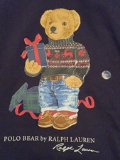 NWT Polo Ralph Lauren  Big Tall  Holiday Bear Fleece Hoodie Size 2LT  Black