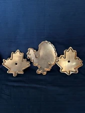 Michael Bonne Copper Cookie Cutter Fall Set with 2 Leaves and A Large Turkey
