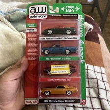 Auto World TARGET Exclusive Deluxe 4-Pack, Firebird, El Camino, Mustang Cougar