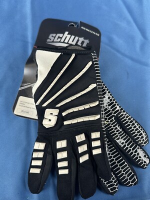 New Schutt Football Gloves RB Receiver Black Adult XL
