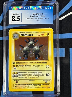 MAGNETON SHADOWLESS 9/102 レアコイル 英語版 CGC 8.5 1st Edition Shadowless Magneton Holo Base Set 9/102