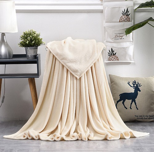 Comfortable Breathable Plush Fleece Blanket Soft Throw Flannel Sofa Bedding New - Foto 12 di 24