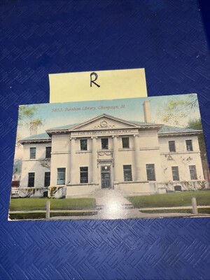Champaign IL Illinois Burnham Library Vintage Postcard R