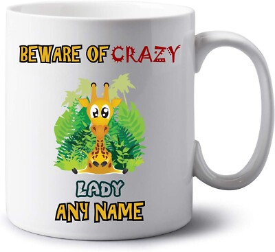Personalisierte Jumbo-Tasse 20 Unzen Verrückte Giraffe Dame Tier Name Tasse Spaß Geschenke für Sie
