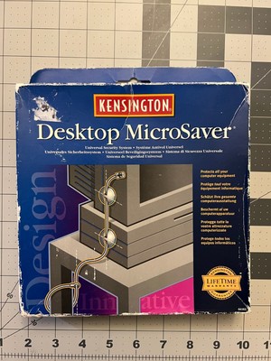 Vintage Kensington Desktop MicroSaver 6' Steel Cable Universal Security System