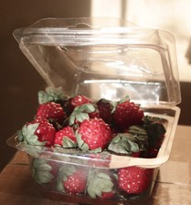 Containers of Fake Strawberries  Blueberries