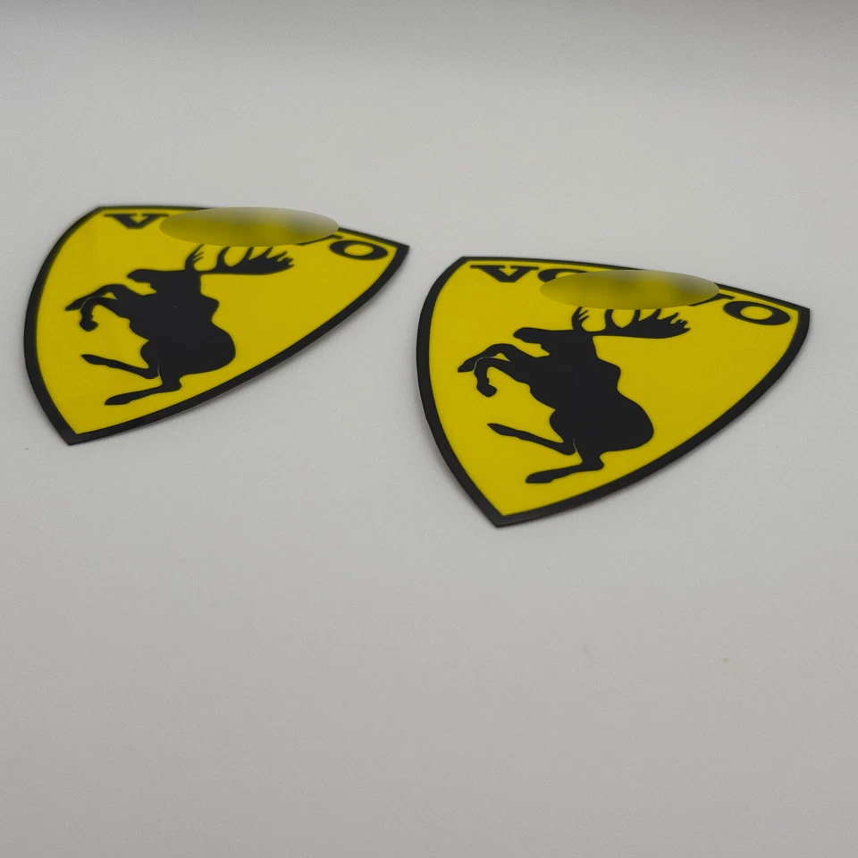 "PAR (2) de calcomanías adhesivas de vinilo tradicionales VOLVO 3"" Prancing Moose GENUINAS" Foto 2 de 4