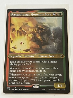 Raggadragga Goreguts Boss 548 MTG D&D Baldur's Gate 2022 Mint 9.0 + Rare  Etched