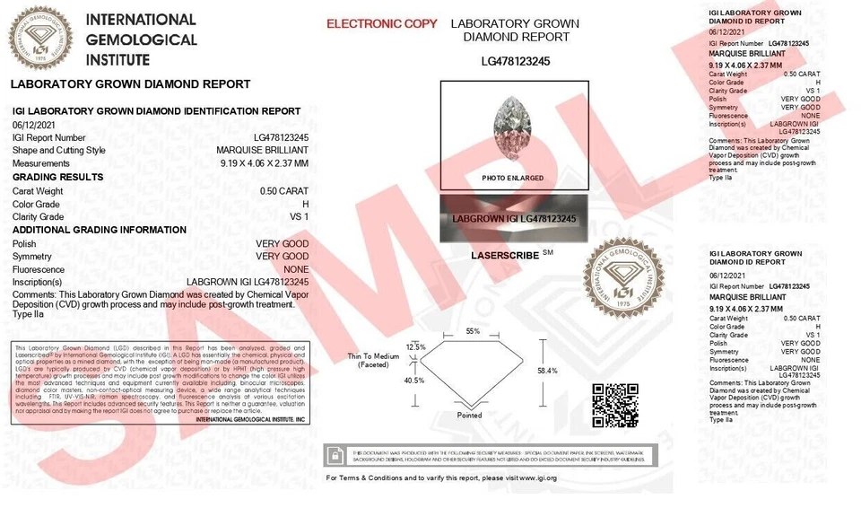 IGI GIA Lab Grown Diamond Engagement Ring 1.30 Ct Oval Solitaire 14K Yellow Gold - Image 4 of 4