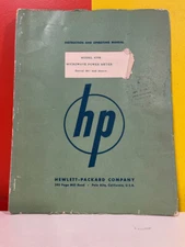 HP Model 430B Microwave Power Meter Instruction & Operation Manual