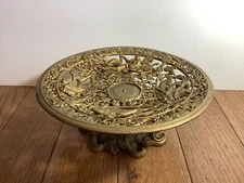 God & Goddesses Greek Roman Cast Iron Metal Art Compote Dish 8 1/2 X 3 1/4”