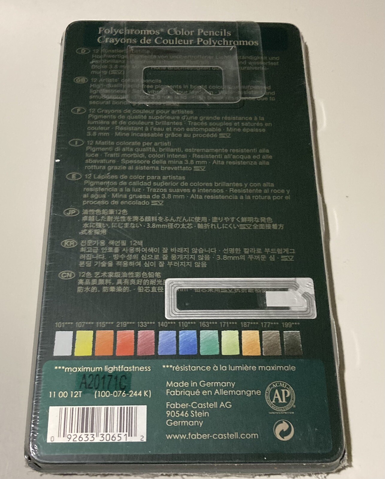 Faber-Castell 12 Polychromos Artists' Color Pencils NEW Sealed