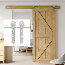 4-16FT Stainless Steel Sliding Barn Door Hardware Closet Track Kit Single/Double