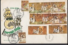 1970 Captain James Cook Explorer Australia ROYAL FDC Cover Perf & Imperf Cut Out