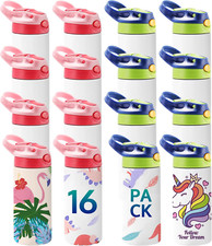Kids Sublimation Tumbler, 16Pack 12Oz Kids Sublimation Water Bottle Blank with H
