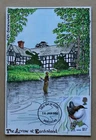 BRITISH BIRDS DIPPER HAND PAINTED 'RIVER ARROW AT EARDISLAND' FDC HEREFORD H/S