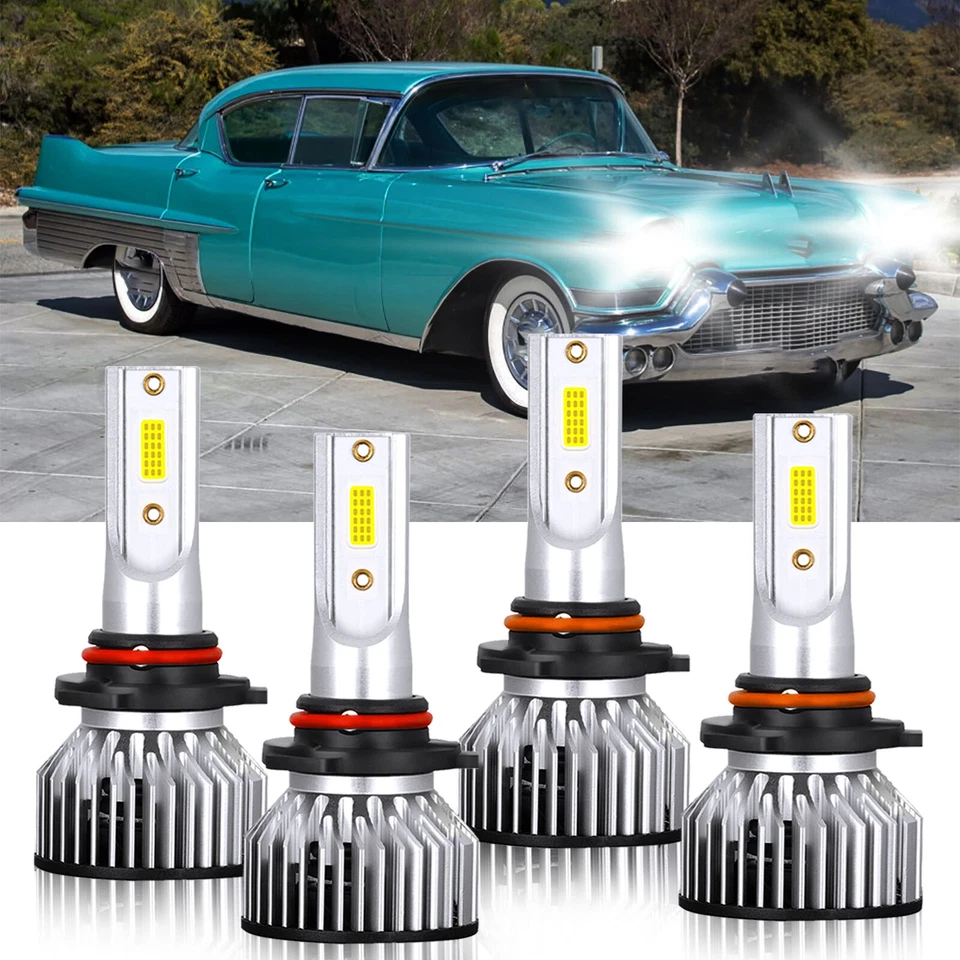 Para Cadillac 60 Special 1993-1993 9005 9006 Bombillas LED haz alto bajo Foto 2 de 4