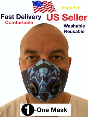 Cycling Half Face Mask Active Carbon Filter Breathing Valves Washable Face Mask