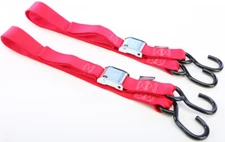 POWERTYE Tie Down Cam S Hook 1.5"X5.5' Red Pair 28621