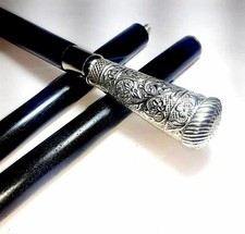 Vintage Antique Only 3 Fold Vintage brass Walking Stick Wooden shaft Cane Style