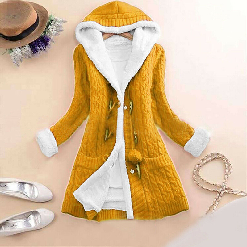Winter Fashion Women Sweater Cardigan Warm Solid Polyester Spandex Coat