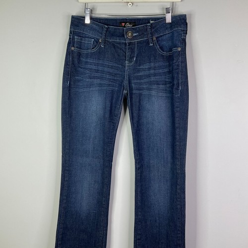 Guess Jeans Women Size 29 Low Rise Straight Pismo Fit Stretch Cotton Y2K Cut Off - Picture 2 of 12