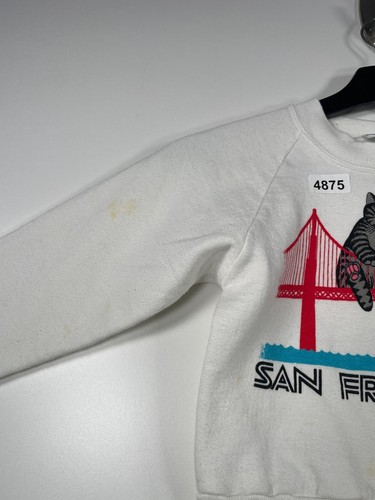Vtg Crazy Shirts Unisex Kids Graphic Sweatshirt San Francisco Cat Size S 14x15 - Picture 9 of 21