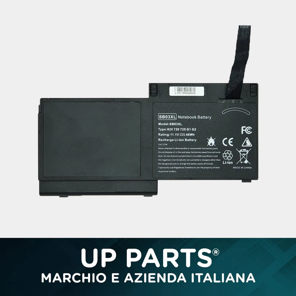 UP PARTS - Batteria Notebook 4000mAh per HP Elitebook 820 G1