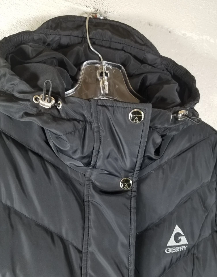 Gerry  Mid-Heavy Weight Down Puffer Jacket Womens S Black Hooded Parka - Image 2 of 4