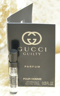 GUCCI GUILTY POUR HOMME PARFUM 1 x SAMPLES 0.06 FL. OZ. 1.5 ML