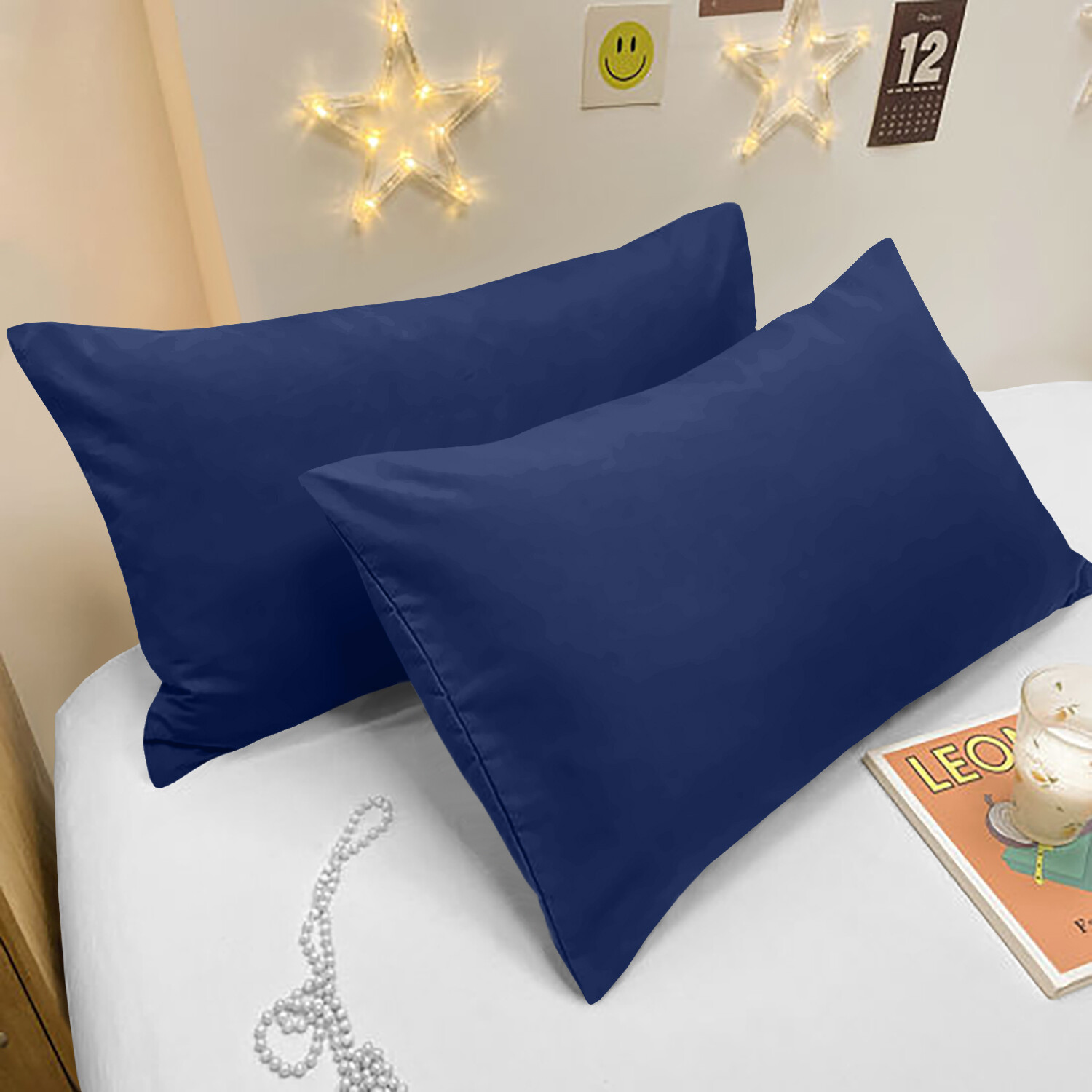 2 X Pillow Case 100 Poly cotton Housewife Pair Pack OF 2 Pillows Cover