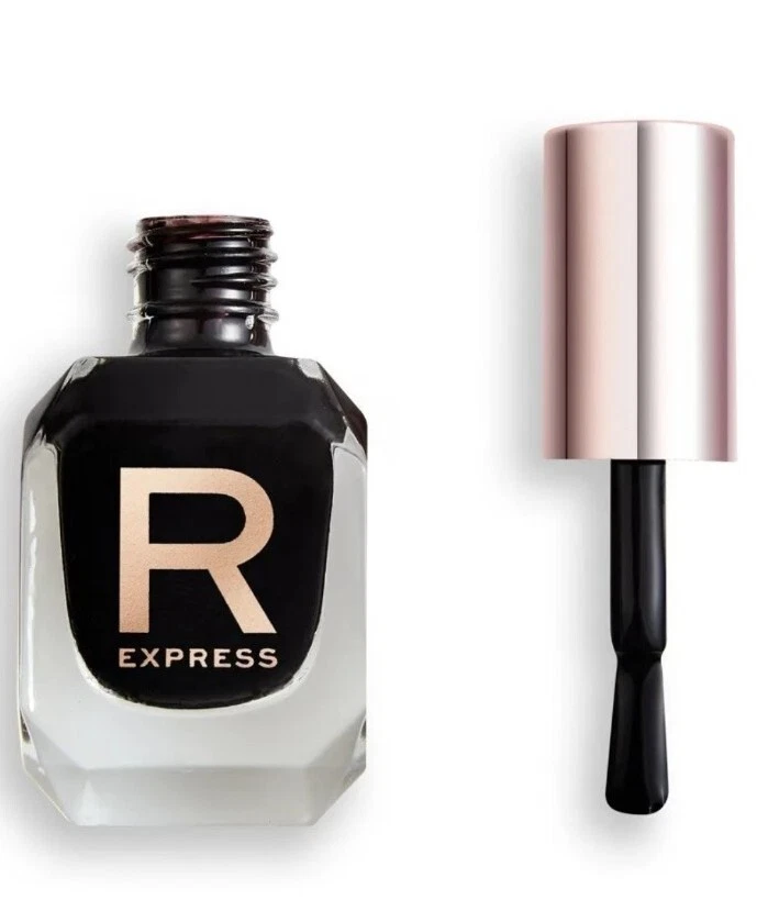 6x Revolution Express Nail Varnish Polish Midnight Black 10ml New