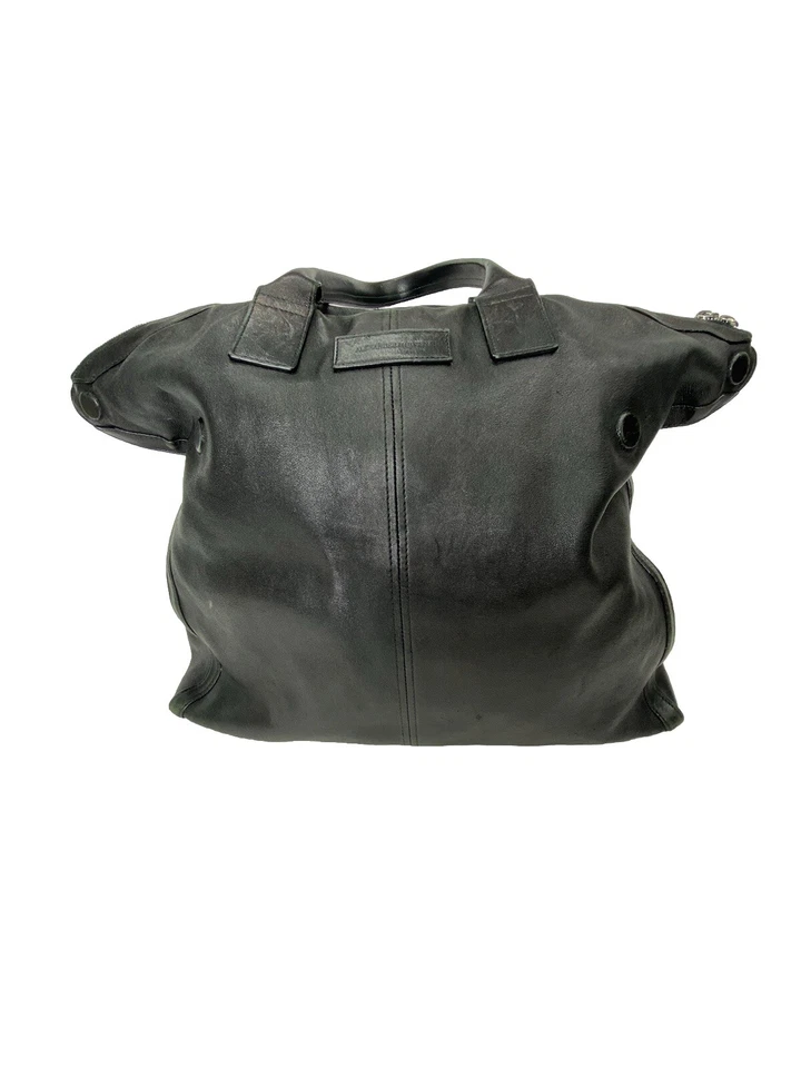 Bolso de Mano Alexander McQueen Cuero De Manta Shopper Grande Negro Autenticado Foto 2 de 4