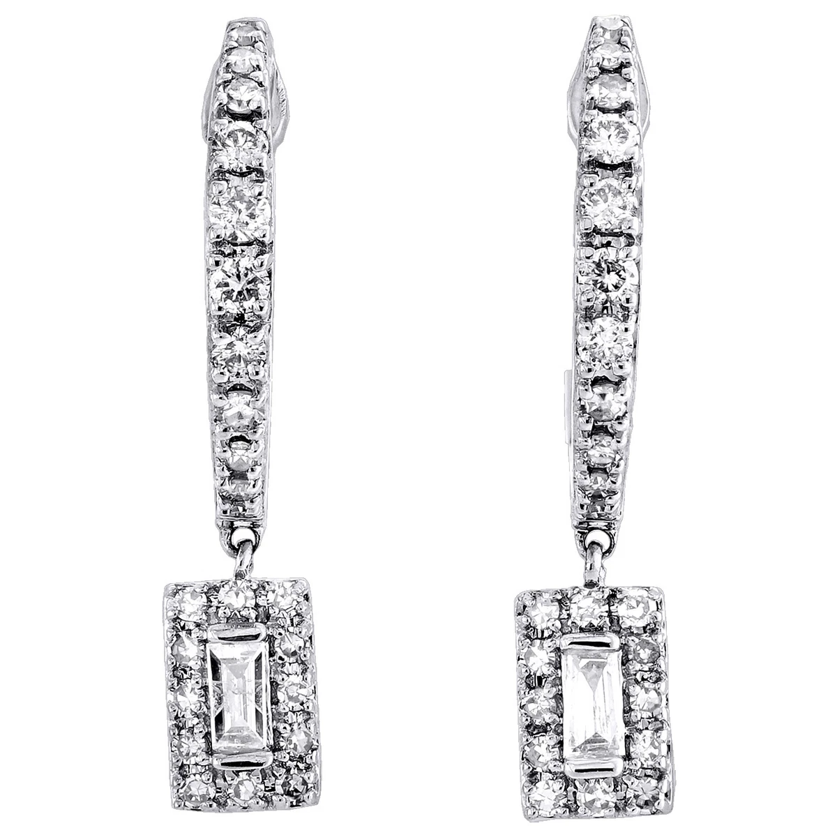 Solitaire hoop hotsell earrings