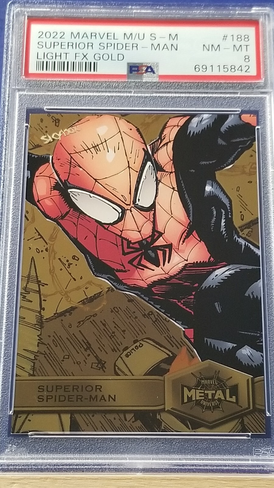 Superior Spider-Man - 2022 Marvel Metal Universe Spider-Man FX Gold #188 PSA 8