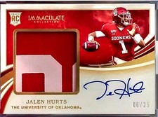 🔥 Jalen Hurts (RC) 2020 Panini Immaculate  RPA  /25 Rookie Auto Superbowl MVP!