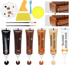 Kit Riparazione Pelle 6 Colori, Stucco per Pelle Marrone, Ripara Ecopelle, per L