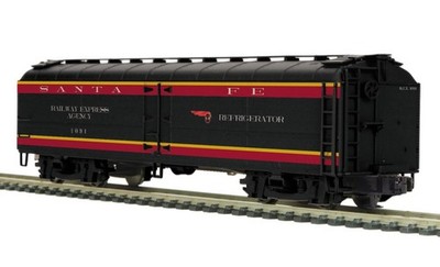MTH PREMIER SANTA FE (BLACK BONNET) R50B EXPRESS REEFER CAR! O SCALE
