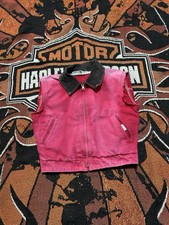 Vintage Carhartt Detroit Jacket Red Youth Small Distressed Faded