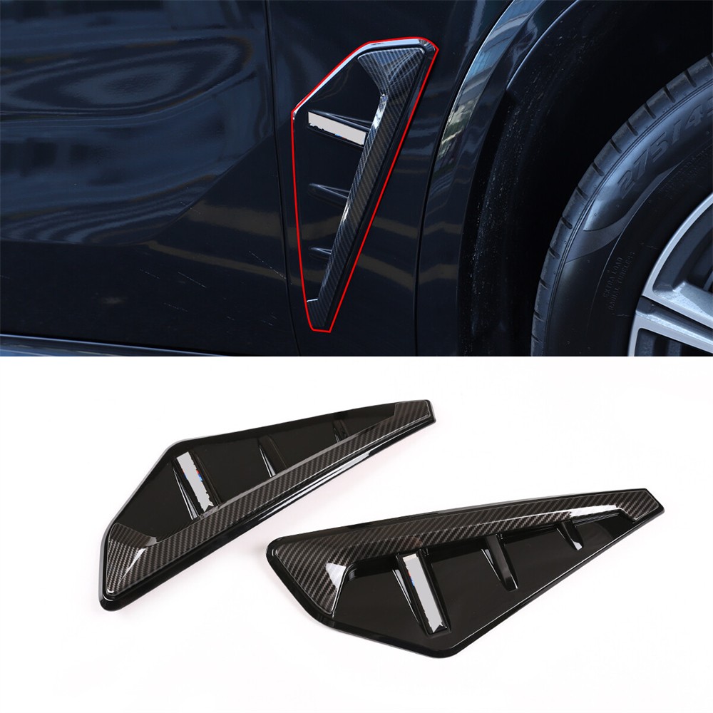 Car Carbon Fiber Look Side Wing Air Flow Fender Vent Covers For 2019-2022 BMW X5