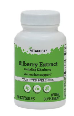 2 X Vitacost Bilberry Extract including Elderberry -- 90 Capsules