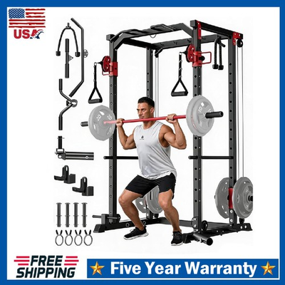 #ad Power Cage 1600LBs Multi Function Squat Rack with Cable Crossover amp; LAT Pulldown $309.59