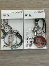 STRAY KIDS FELIX Gong cha Special Keyring - White & Red - NEW SEALED gongcha